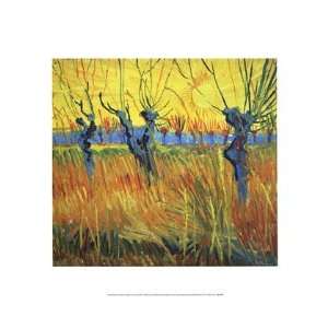   Pollarded Willow and Sunset by Vincent Van Gogh 20x16