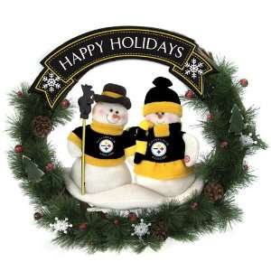 Pittsburgh Steelers Team Snowman Wreath