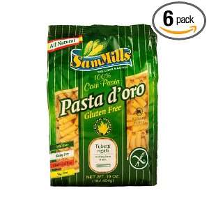 Sam Mills Pasta DOro Gluten Free Tubetti Rigati, 1 Pound (Pack of 6 