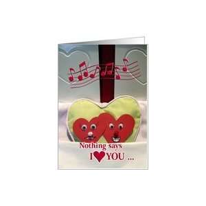  Valentines Day Humor   Two Hearts in Bed Card Health 