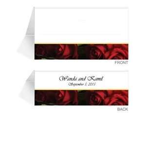   Place Cards   Red Red Wine Roses in White