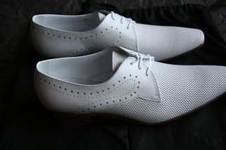 RARE White Leather Dior Homme White Leather Derby Dress Shoes 42 43 9 