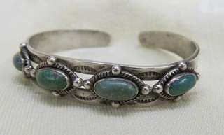 Vintage Native American Pawn Jewelry Sterling Silver&Green Turquoise 