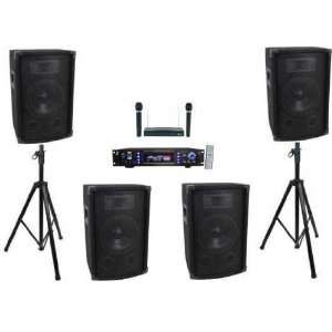  Complete 3000 Watt Pro DJ Four Speaker System NEW 