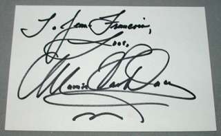 Mamie Van Doren Actress Signed Index Card #2  