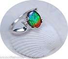 Ammolite Jewelry Ring Caribbean Blue Green  