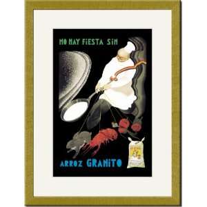   /Matted Print 17x23, No Hay Fiesta Sin Arroz Granito: Home & Kitchen