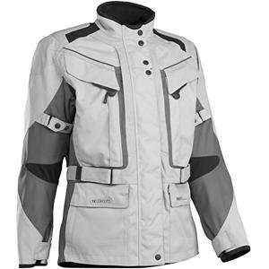   TEXTILE MOTORCYCLE JACKET (MEN) (LARGE TALL, SILVER/GREY) Clothing