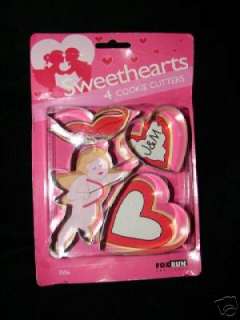 Valentines Day   Sweethearts 4 Cookie Cutters   NIB  