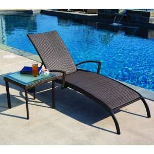   Adjustable Chaise Lounge with Wheels   Java Patio, Lawn & Garden