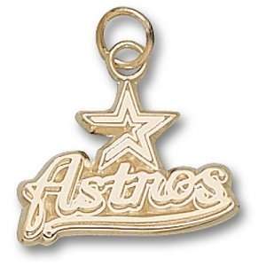  Houston Astros MLB Astros Star Logo 1/2 Pendant (14kt 