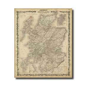 Johnsons Map Of Scotland Giclee Print 