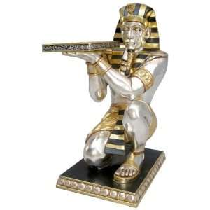   Pharaohs Kneeling Servant Egyptian Side Table Statue