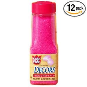 Cake Mate Pink Crystal Decors, 2.25 Ounce Bottles (Pack of 12)  