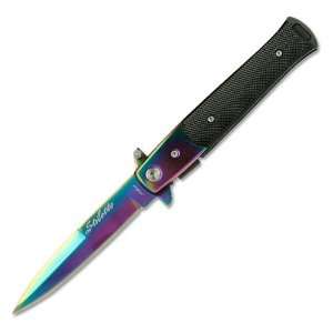 Spring Assist knife W/ Rainbow Color Blade: Everything 
