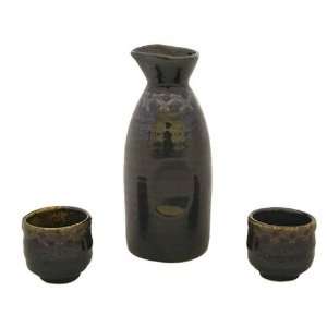 Glazed Ceramic 3 Pcs Japanese Sake Set 