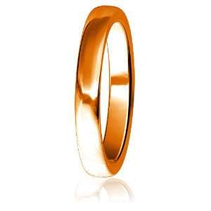   Wedding Band, 3mm wide, 2mm thick, comfort fit in 14k Rose (Pink) Gold