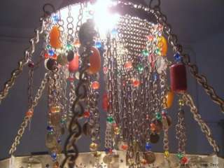 Egyptian Moroccan Jeweled Beaded Chandelier Lighting  
