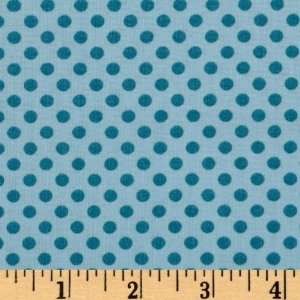  44 Wide Hooty Hoot Kangaroo Dots Blue Fabric By The Yard 