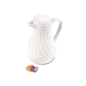  Poly Lined Carafe, Swirl Design, 40 oz. Capacity, White 