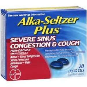  Alka Seltzer  Plus, Sinus & Cough, 20 Liquid Gels Health 