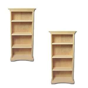  2 New Solid Wood Bookcase Kit   Unfinished Wood Pine 