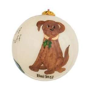  Personalized I Love My Dog   Brown Dog Christmas Ornament 