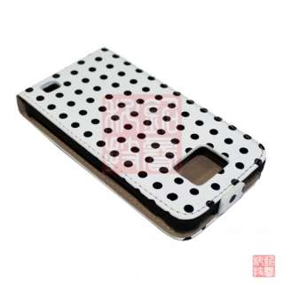 Film Guard+Home Button+POLKA DOT POUCH CASE COVER for Samsung Galaxy S 
