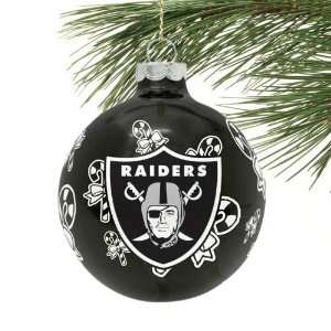 NFL Oakland Raiders Traditional Glass Ball Ornament 