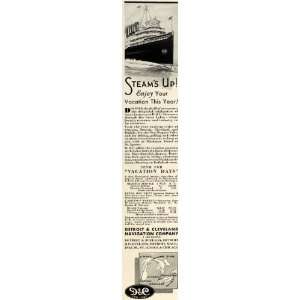  1931 Ad Detroit & Cleveland Navigation Co Cruise Ship D&C 
