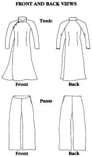 Folkwear Vietnamese Ao Dai Tunic & Pants Pattern XS XL  