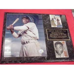  Dodgers Jackie Robinson 2 Card Collector Plaque: Sports 