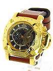 Techno Master Black Dial Gold Plated Case Mens 0.18ct 