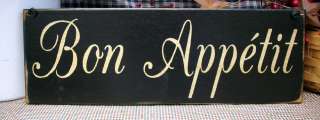 Bon Appétit painted primitive wood sign  