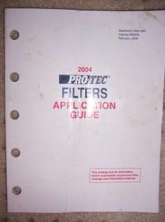 2004 WIX Pro Tec Filter Application Guide Catalog Car e  