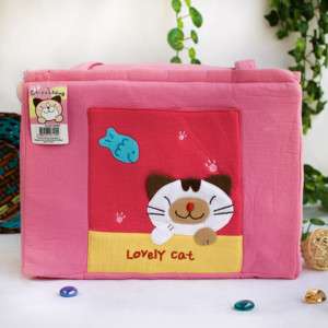 Lovely Cat] Embroidered Applique Fabric Art Shoulder  