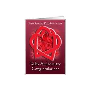 Ruby Anniversary Congratulations from son and daughter in law Card