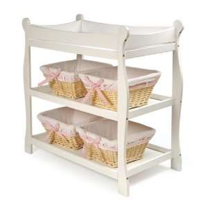  White Sleigh Style Changing Table