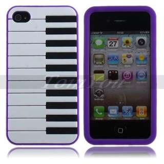 Purple Fashion Piano Soft Silicone Skin Back Case Cover For Apple 