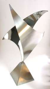 16 1/2 Chrome Sculpture Abstract  