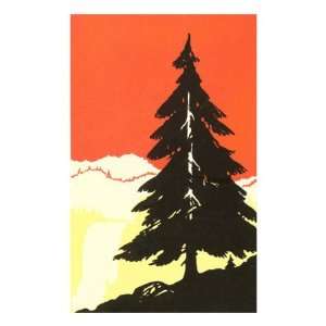 Lone Pine Silhouette Premium Poster Print, 8x12