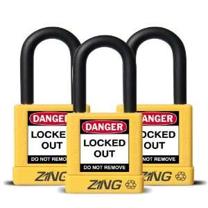 Zing RecycLock Lockout/Tagout Padlock, Keyed Alike, 1 3/4 Body Length 
