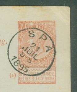BELGIUM   POSTAL CARD KING LEOPOLD   SPA  27/7/1895  