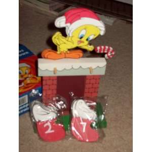Countdown to Christmas Looney Toons Tweetie Bird Wooden Calendar Brand 