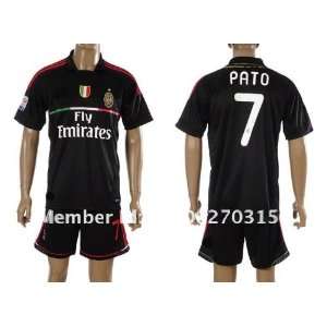  black ac milan pato 7# away 11 12 soccer football shirt 
