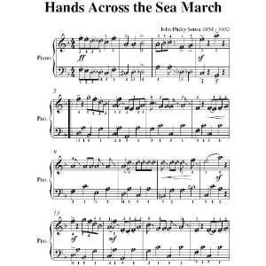   Across the Sea Sousa Easy Piano Sheet Music John Philip Sousa Books