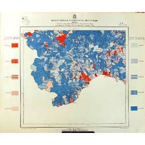    1933 Map Italy Statistics Spezia Population Genova