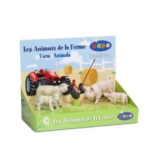   Papo Farm Animals Box Set 1   Sheep, Lamb, Pig, Piglet, Rooster Toys