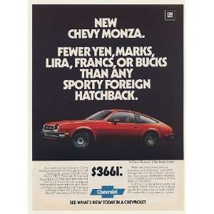  1978 Chevy Monza 2 + 2 Hatchback Coupe Fewer Yen Print Ad 