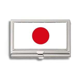  Japan Japanese Nihon Flag Business Card Holder Metal Case 